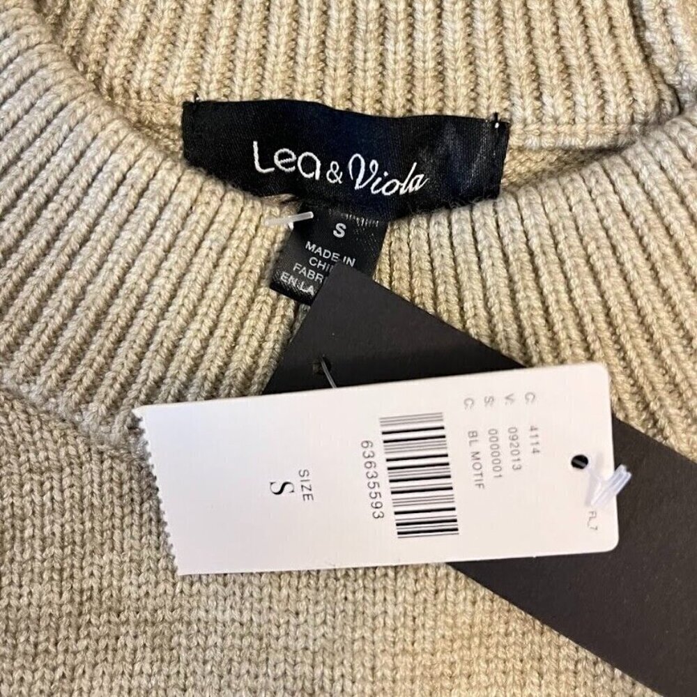 Anthropologie Lea & Viola Pullover Sweater Boho Academia Preppy Oversized NWT S - Picture 9 of 10